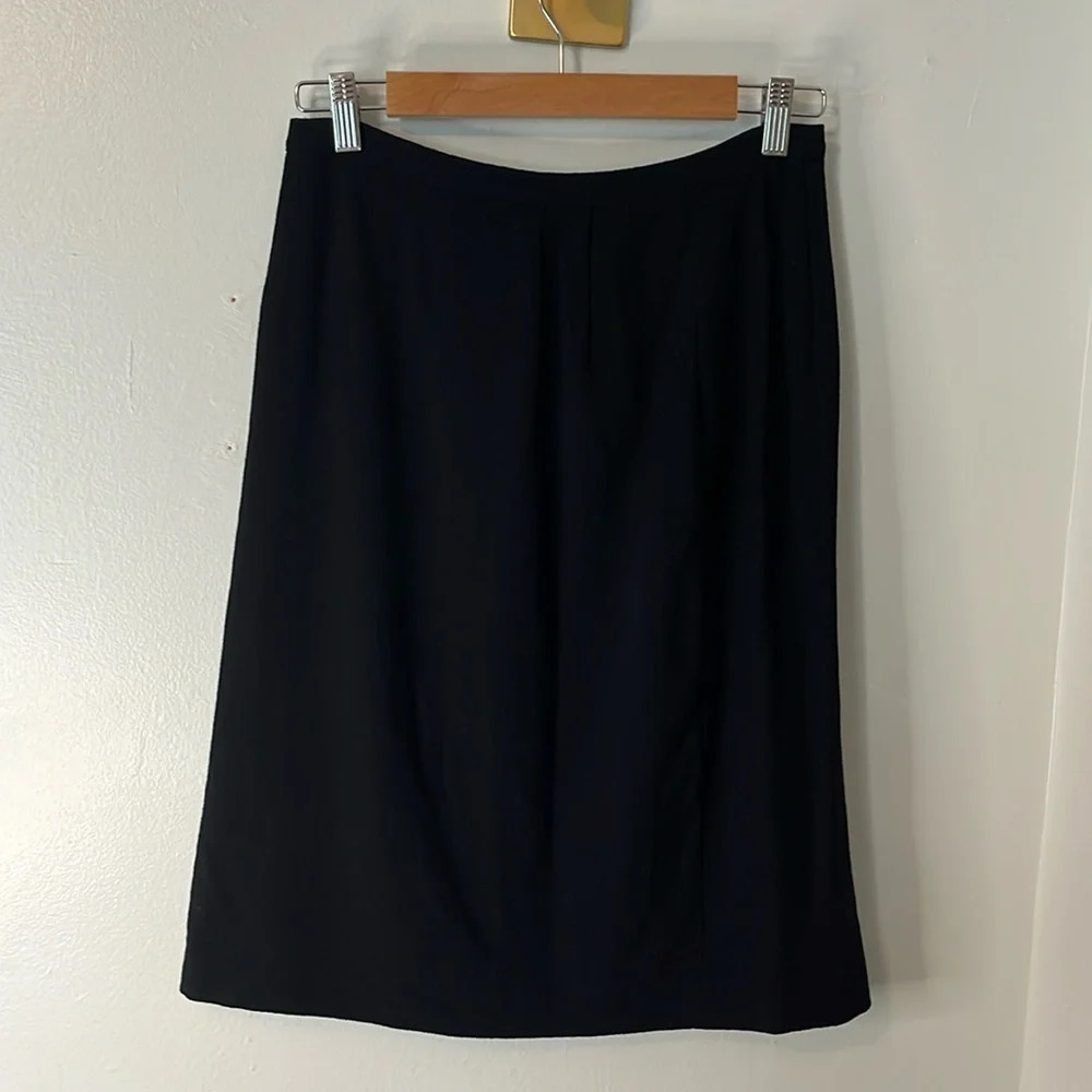 Valentino Miss V Italy Vintage Black A Line Fully Lined Skirt UK Sz 10 US Sz 6